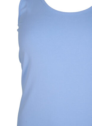 Effen gekleurd basic top in katoen, Serenity, Packshot image number 2