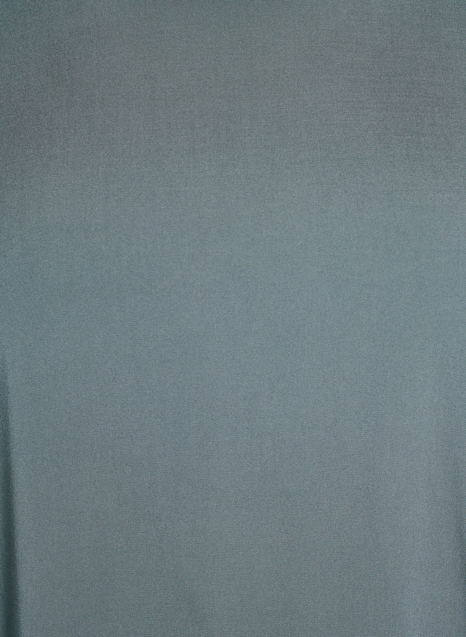 ZizziGeweven blouse met korte mouwen en ronde hals, Groen, Packshot image number 2