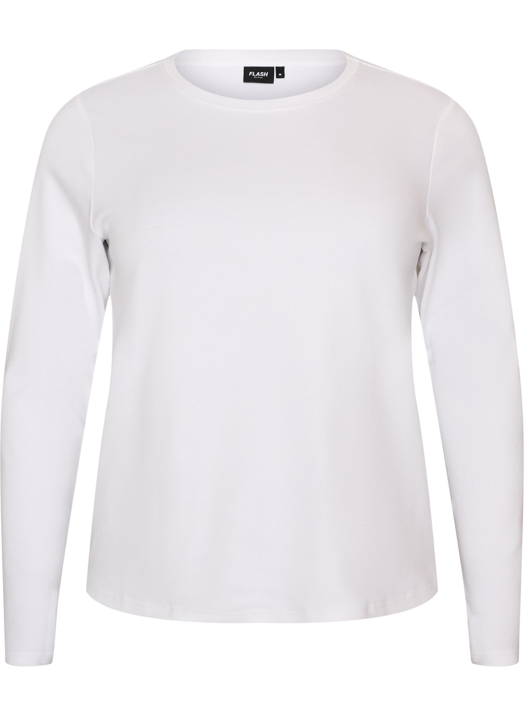 ZizziT-shirt basique &agrave; manches longues et col rond, Blanc, Packshot image number 0