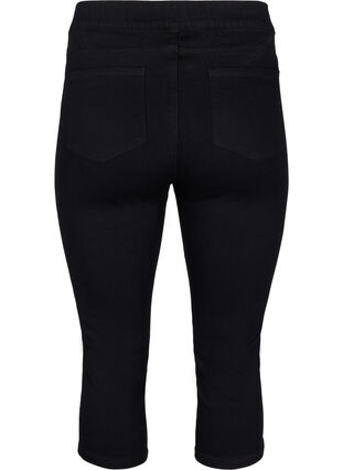  Pantacourts en jean avec ceinture élastique, Black, Packshot image number 1