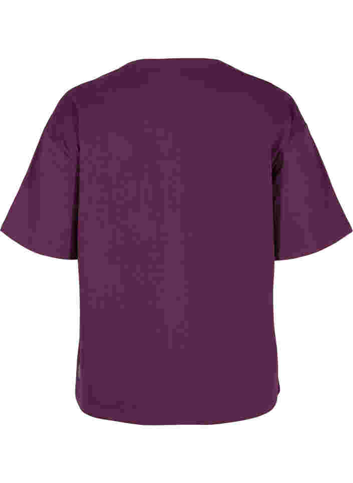 Trainings t-shirt in katoen, Blackberry Wine, Packshot image number 1