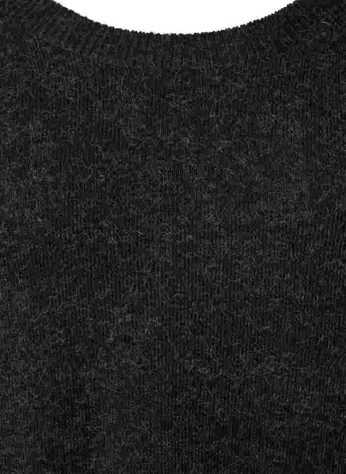 Gebreide jurk met knopen, Dark Grey Melange, Packshot image number 2