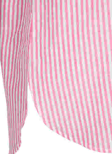 Gestreepte tuniek met v-hals en knopen, Beetroot Stripe, Packshot image number 3