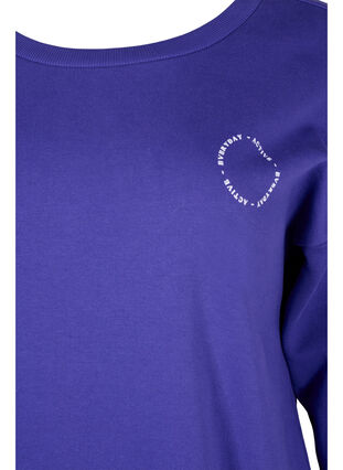 Sweatshirt en coton avec imprimé, Deep Blue, Packshot image number 2