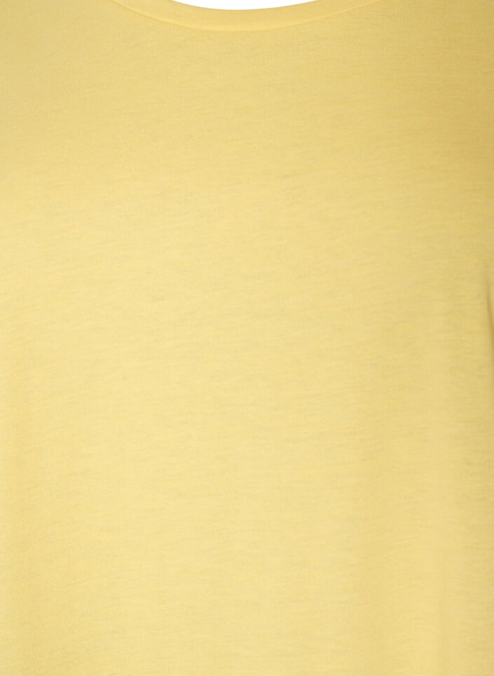 T-shirt met korte mouwen van katoenmix, Geel, Packshot image number 2