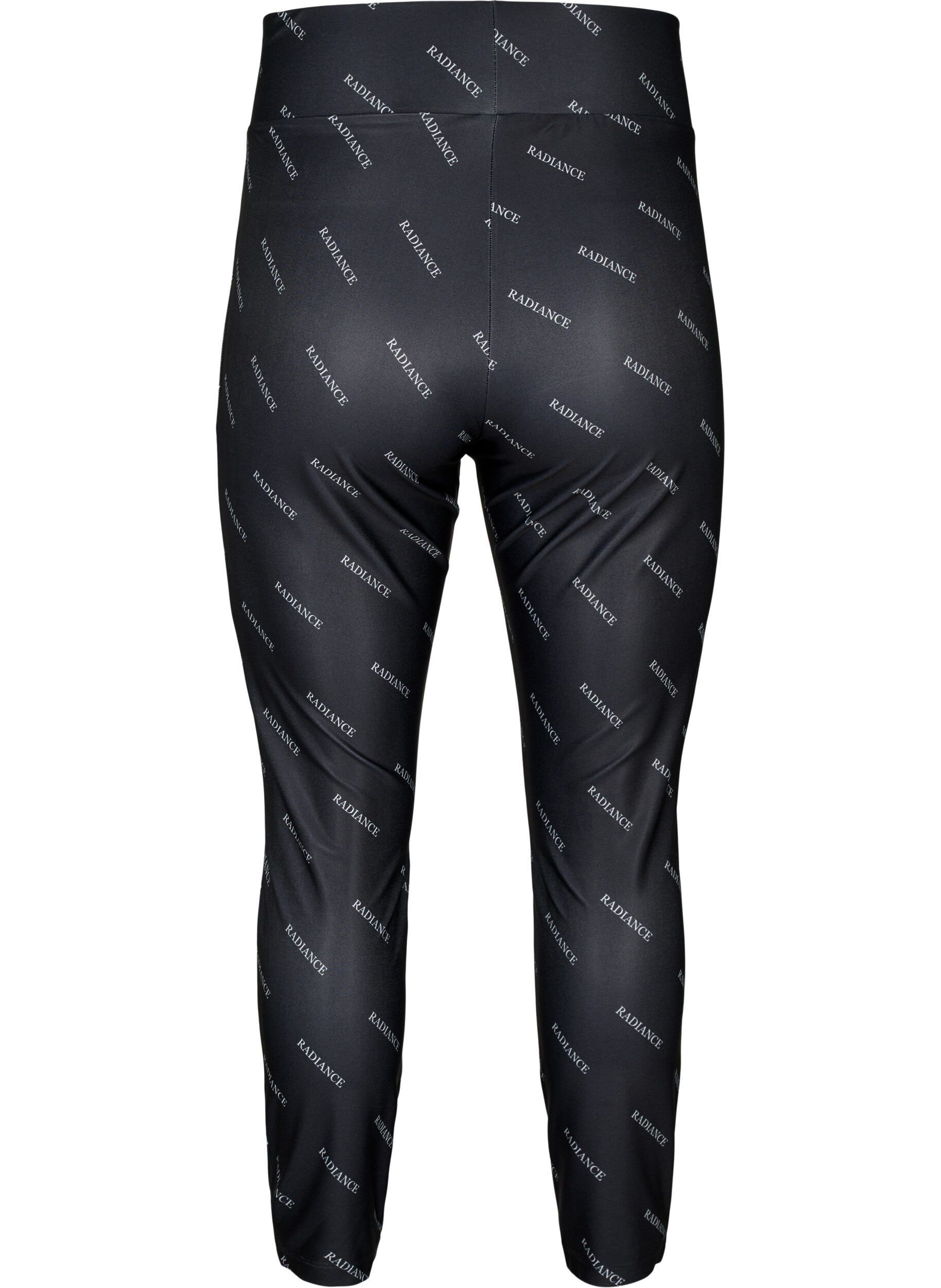 Zizzi Leggings imprim&eacute;s de texte, Black Radiance, Packshot image number 1