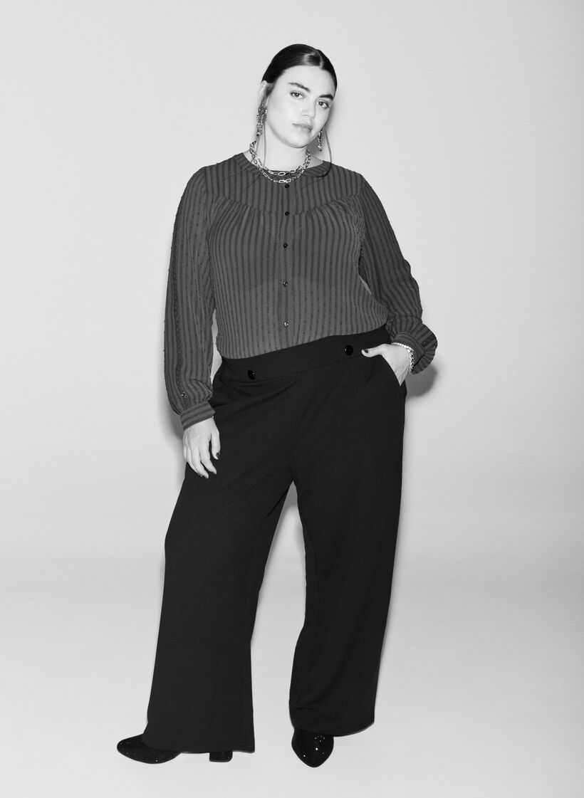 Losse broek met zakken, Zwart, Image