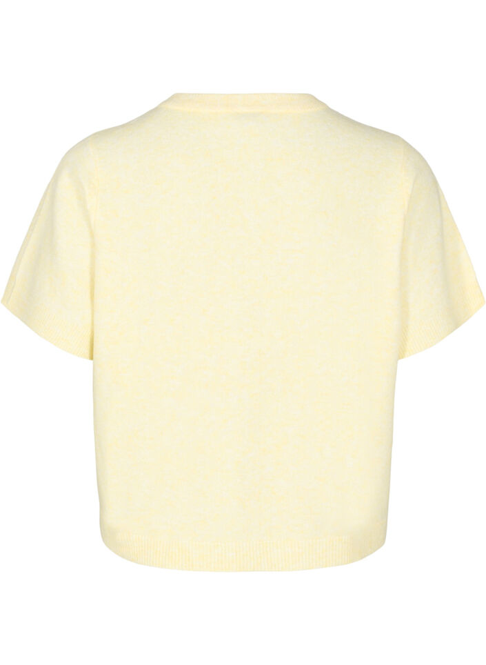 Gebreide kleding vest met korte mouwen, Geel, Packshot image number 1
