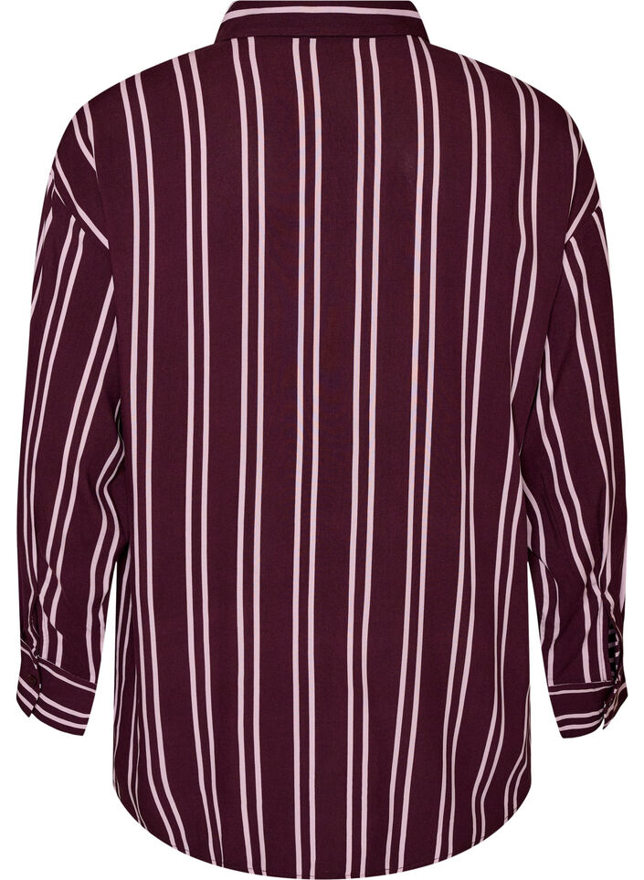 Chemise de nuit &agrave; rayures, Bordeaux fonc&eacute;, Packshot image number 1