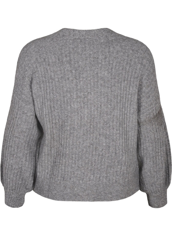 Cardigan m&eacute;lang&eacute; en tricot c&ocirc;tel&eacute;, Light Grey Melange, Packshot image number 1