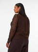 Blouse en mesh avec fleurs et sequins, Marron, Model image number 2