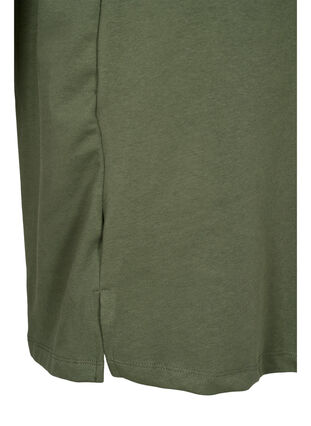 Sweaterjurk met korte mouwen en splitjes, Thyme, Packshot image number 3