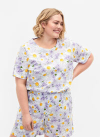 T-shirt de pyjama oversize avec imprimé, Lavender Blue AOP, Model
