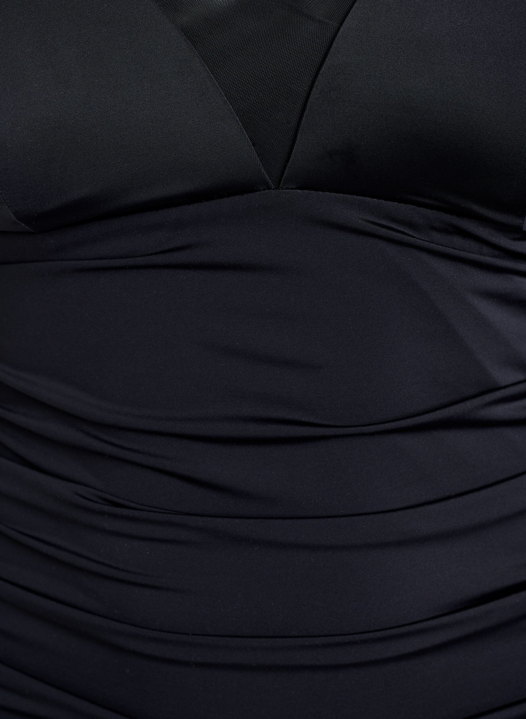 Zizzi Maillot de bain avec d&eacute;collet&eacute; en V et d&eacute;tails en maille, Noir, Packshot image number 2