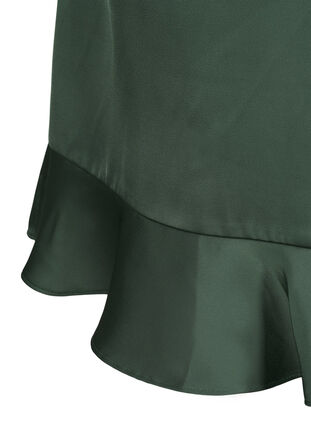 Robe portefeuille en satin à manches longues, Duck Green, Packshot image number 4