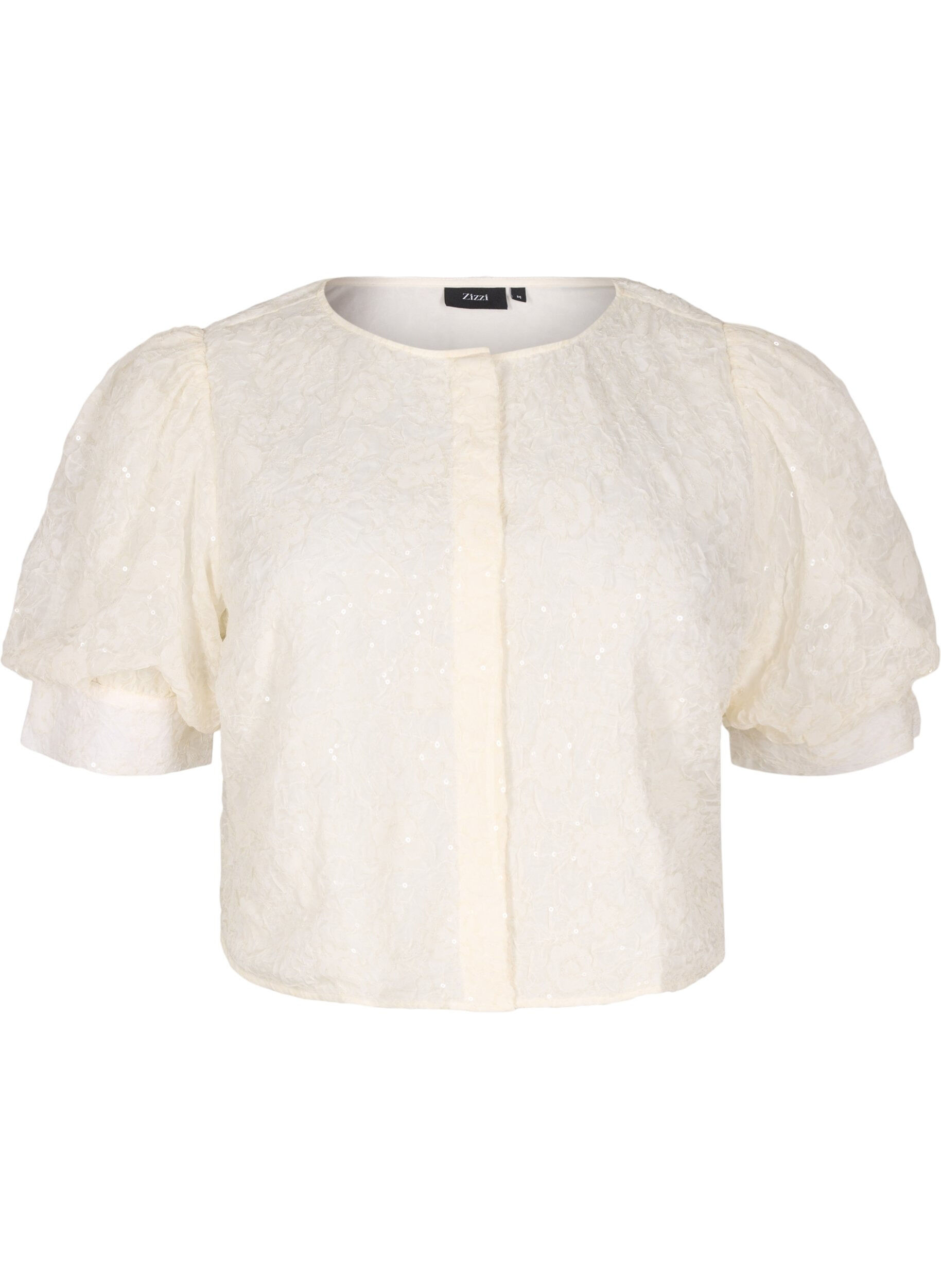 Feestelijke blouse met pailletten en halflange mouwen