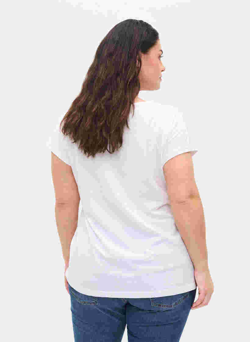T-shirt en mélange coton, Bright White, Model image number 2