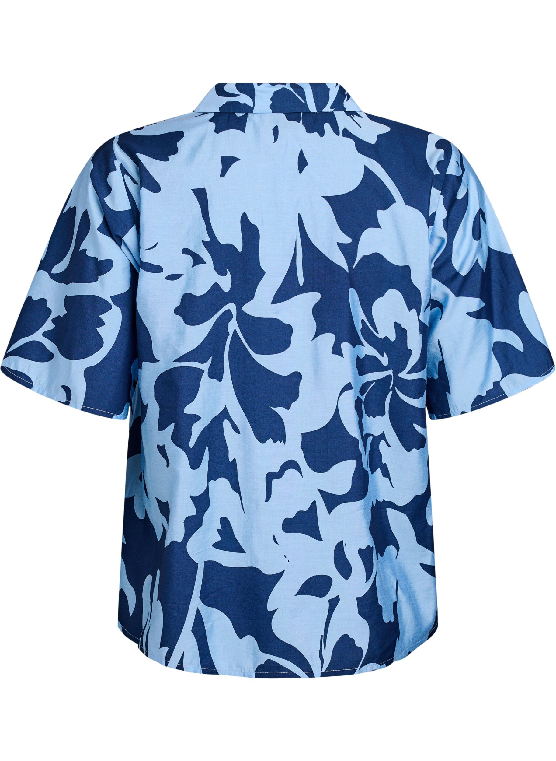 ZizziShirt blouse met print en V-hals, Blauw, Packshot image number 1