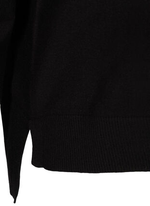 Pull en tricot avec fente, Black, Packshot image number 3
