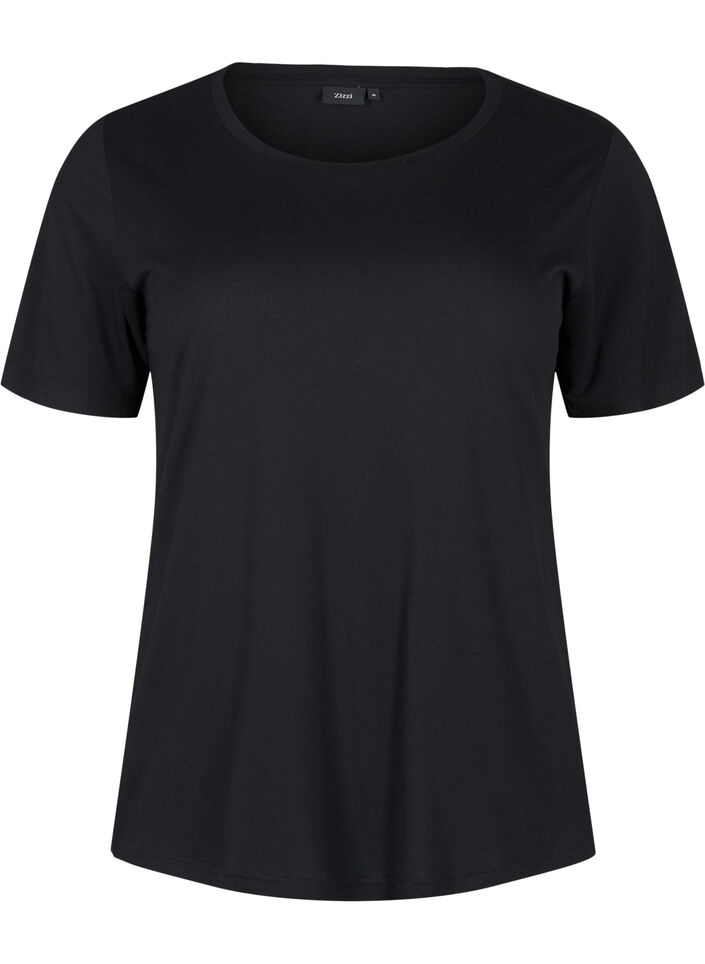 T-shirt en laine et viscose, Black, Packshot image number 0