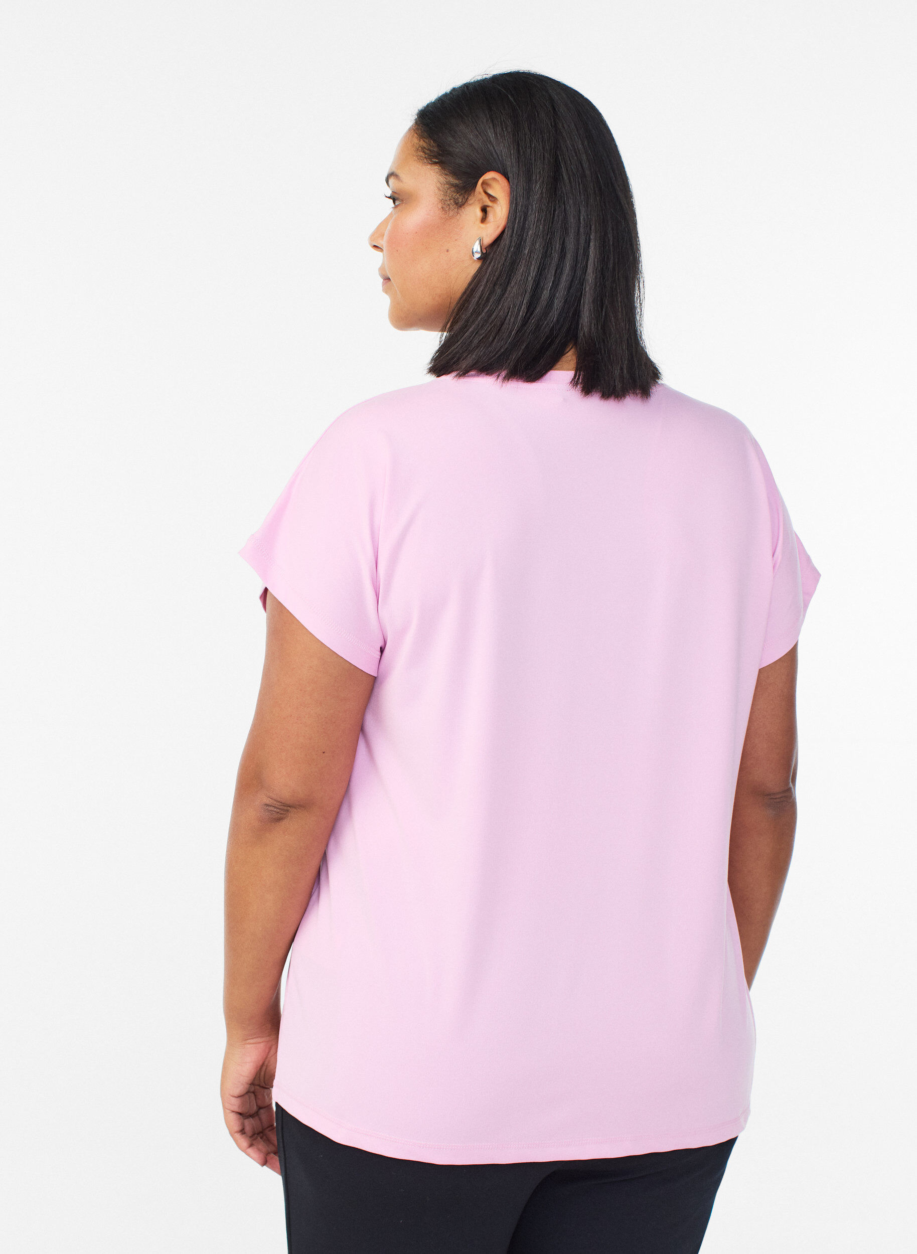 ZizziEffen gekleurd trainingsshirt, Roze, Model image number 2