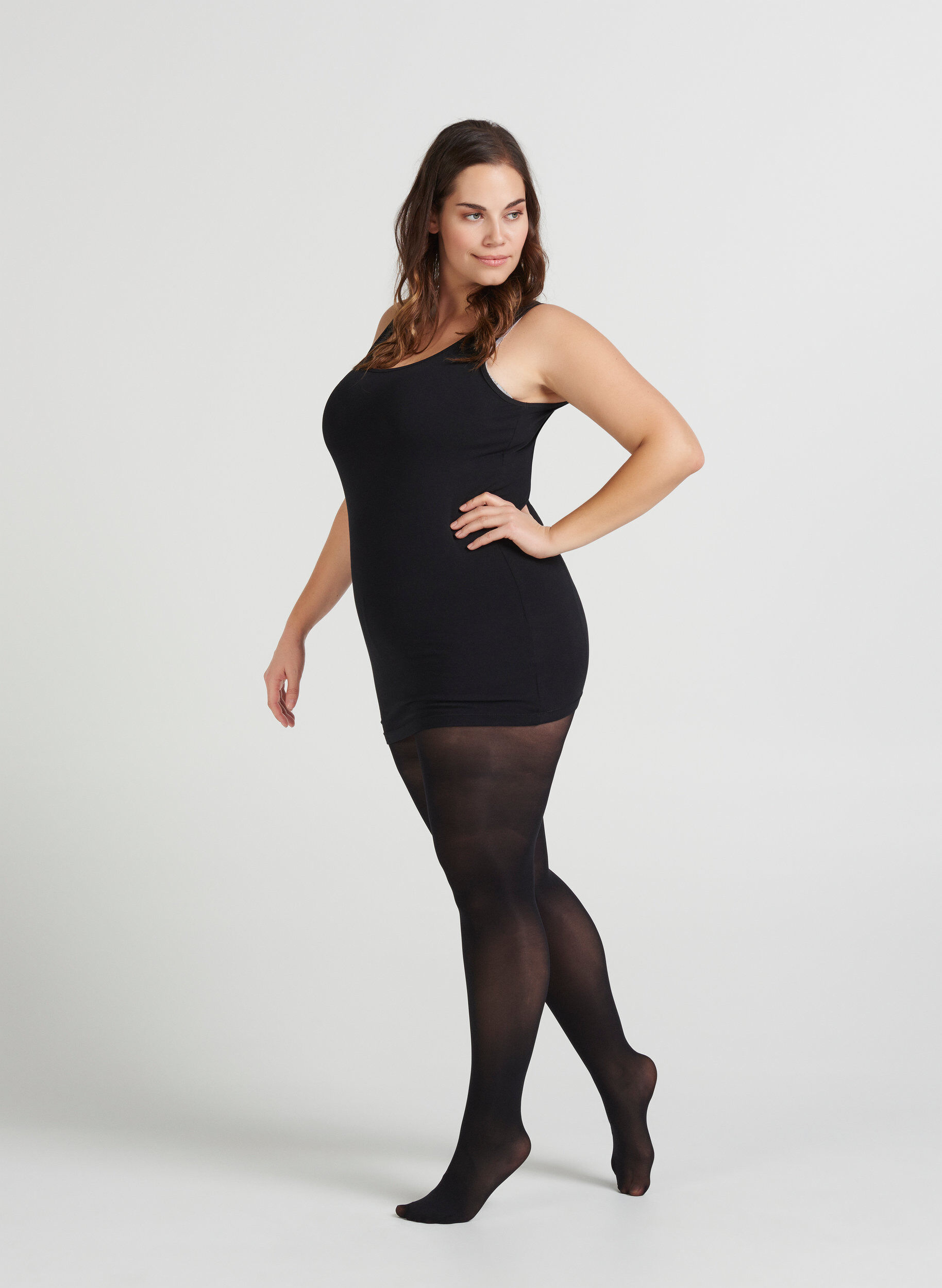 Zizzi Collants 40 deniers, Noir, Model image number 2