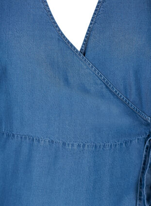 Robe portefeuille en tencel, Mid blue denim, Packshot image number 2