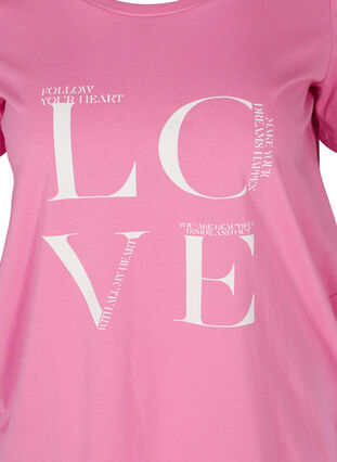 T-shirt en coton à manches courtes avec imprimé, Cyclamen LOVE, Packshot image number 2