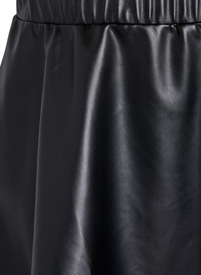 Jupe courte patineuse en similicuir, Noir, Packshot image number 2