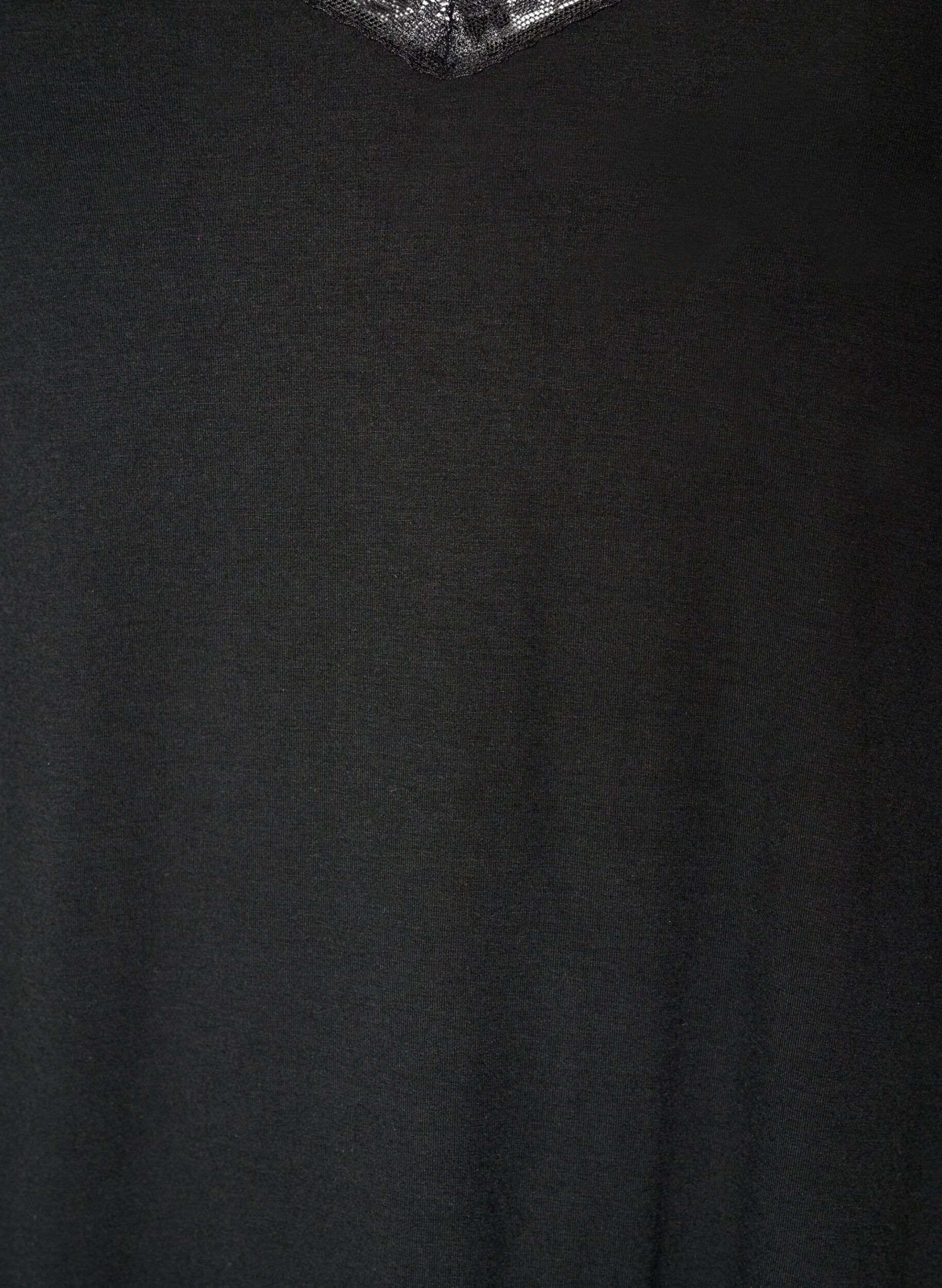 ZizziNuisette en viscose avec dentelle et fentes, Noir, Packshot image number 2