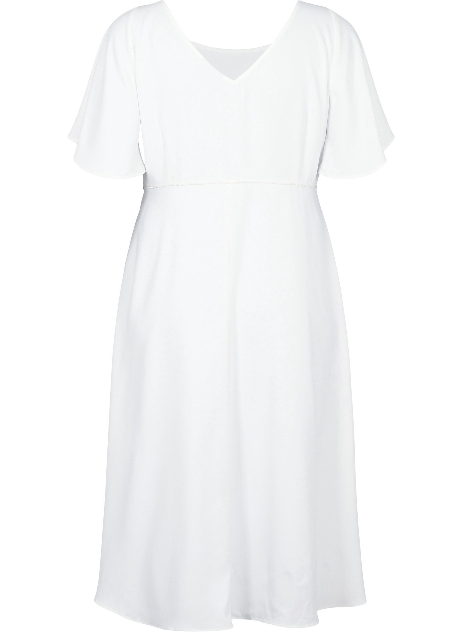 Zizzi Robe de soir&eacute;e coupe empire, Bright White, Packshot image number 1