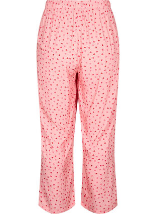 Los vallende viscose broek met all-over print, Pink Icing W. hearts, Packshot image number 1