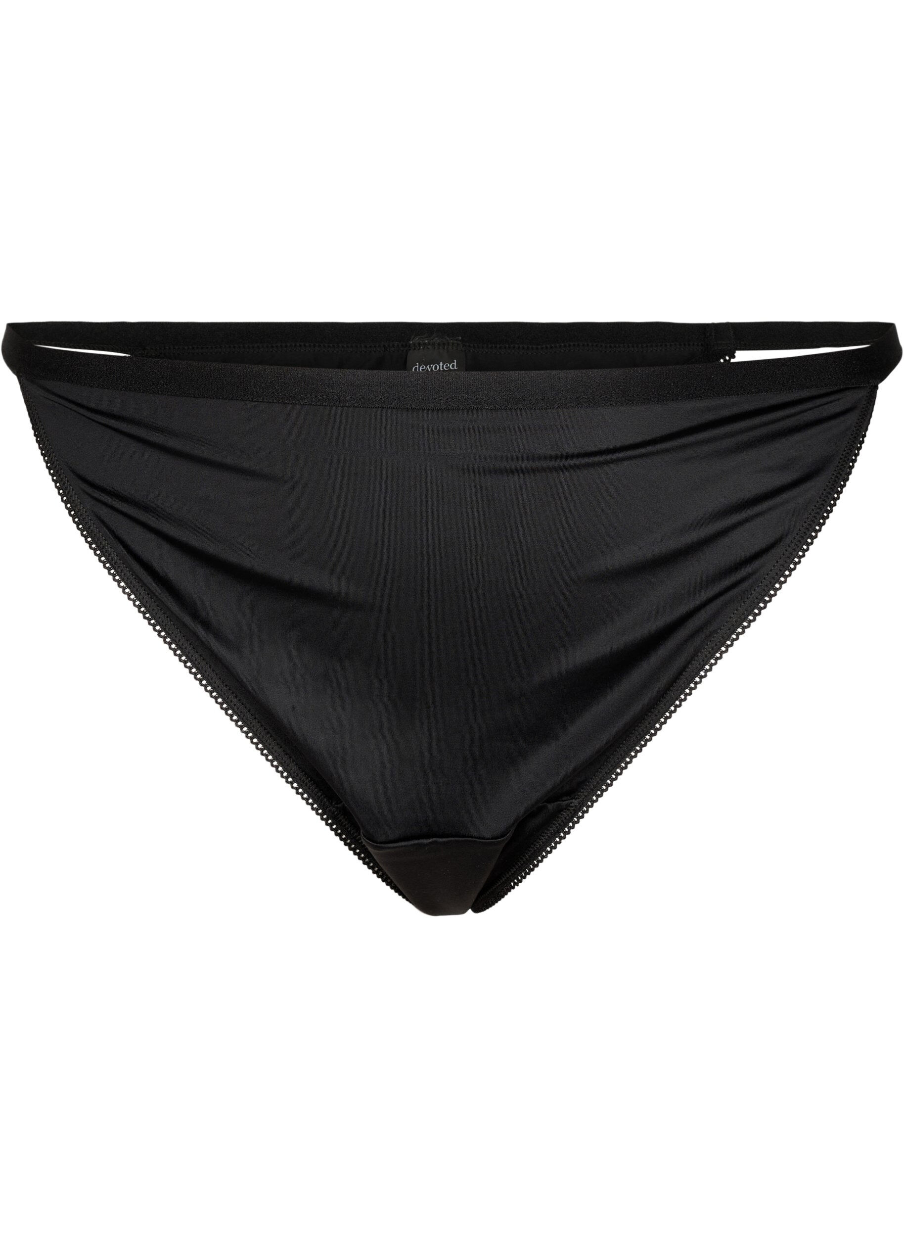 ZizziMircovezel G-string met elastische tailleband, Zwart, Packshot image number 0