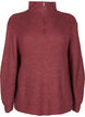 Pull en tricot avec col haut et fermeture &eacute;clair, Bordeaux, Packshot image number 0