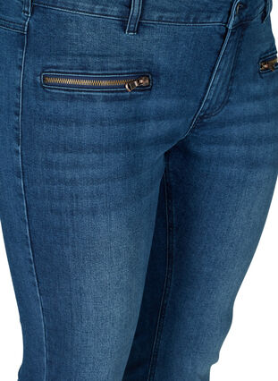 Extra slanke Sanna jeans met rits, Blue denim, Packshot image number 2