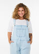 Gestreepte denim overall, Blauw, Model image number 2