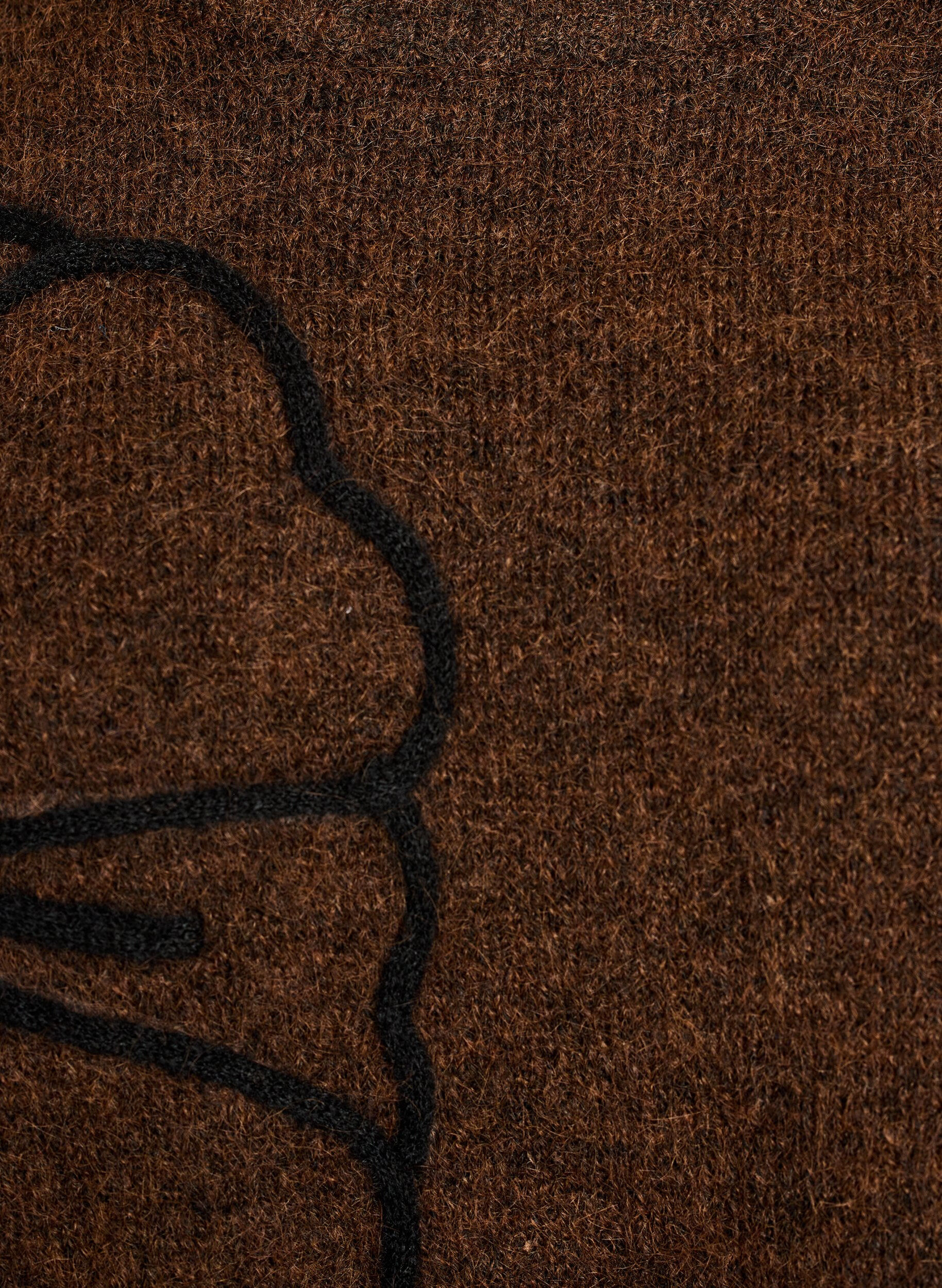 ZizziJumper jurk met grote bloem applicatie, Bruin, Packshot image number 2