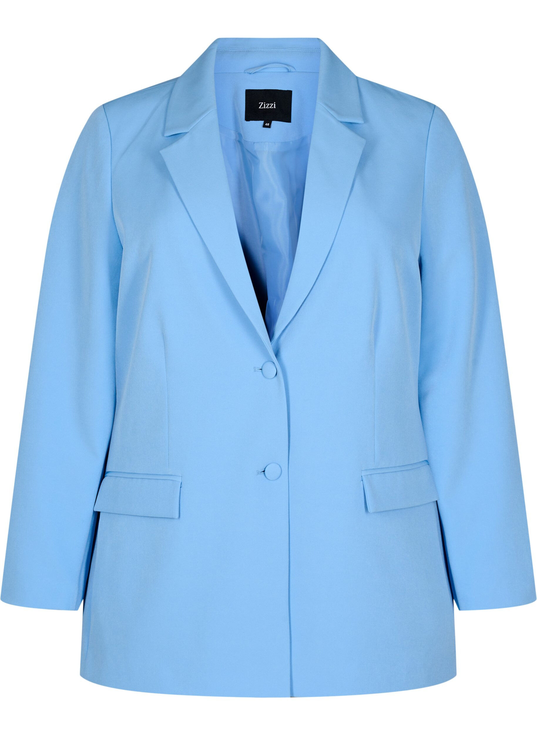 ZizziKlassieke blazer met knoopsluiting, Blauw, Packshot image number 0