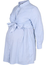Robe chemise de grossesse en coton, Blue Stripe, Packshot