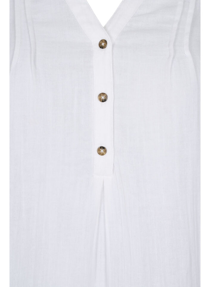 Robe en coton à manches 3/4, Bright White, Packshot image number 2