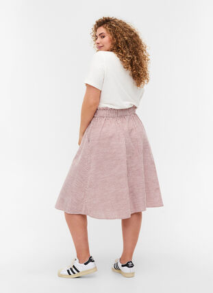 Gestreepte rok met zakken in katoen, Dry Rose Stripe, Model image number 1