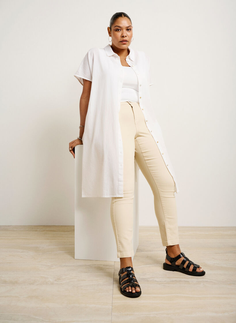 Sandaal van glanzend krokodillenleer met wijde pasvorm, Black, Image image number 0