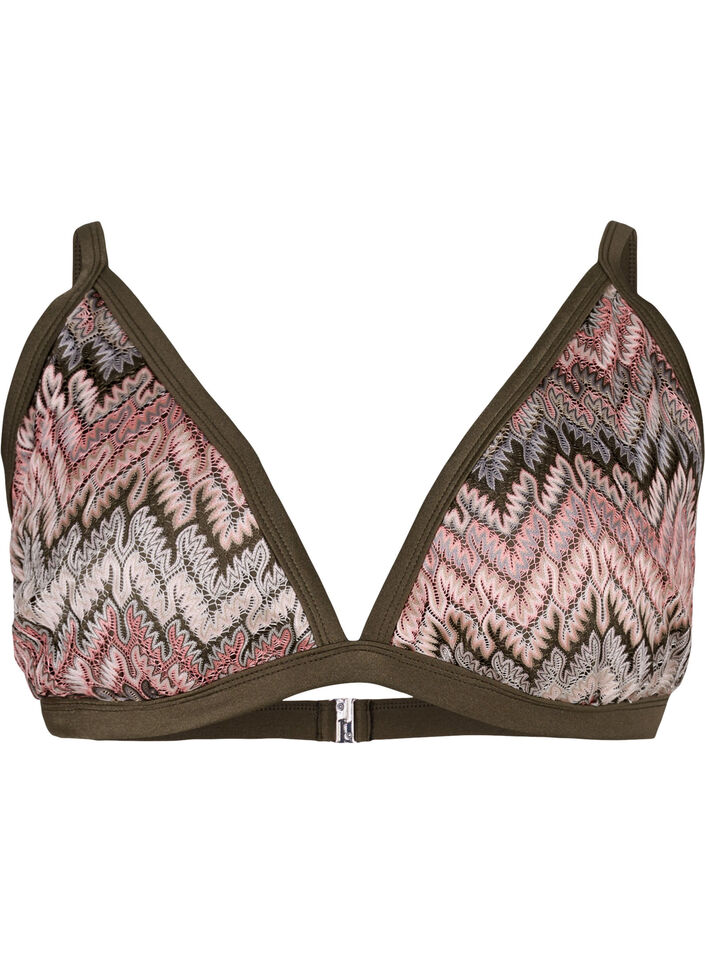 Haut de bikini triangle à motifs, Beech AOP, Packshot image number 0