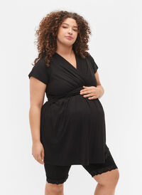 Blouse de grossesse à manches courtes, Black, Model