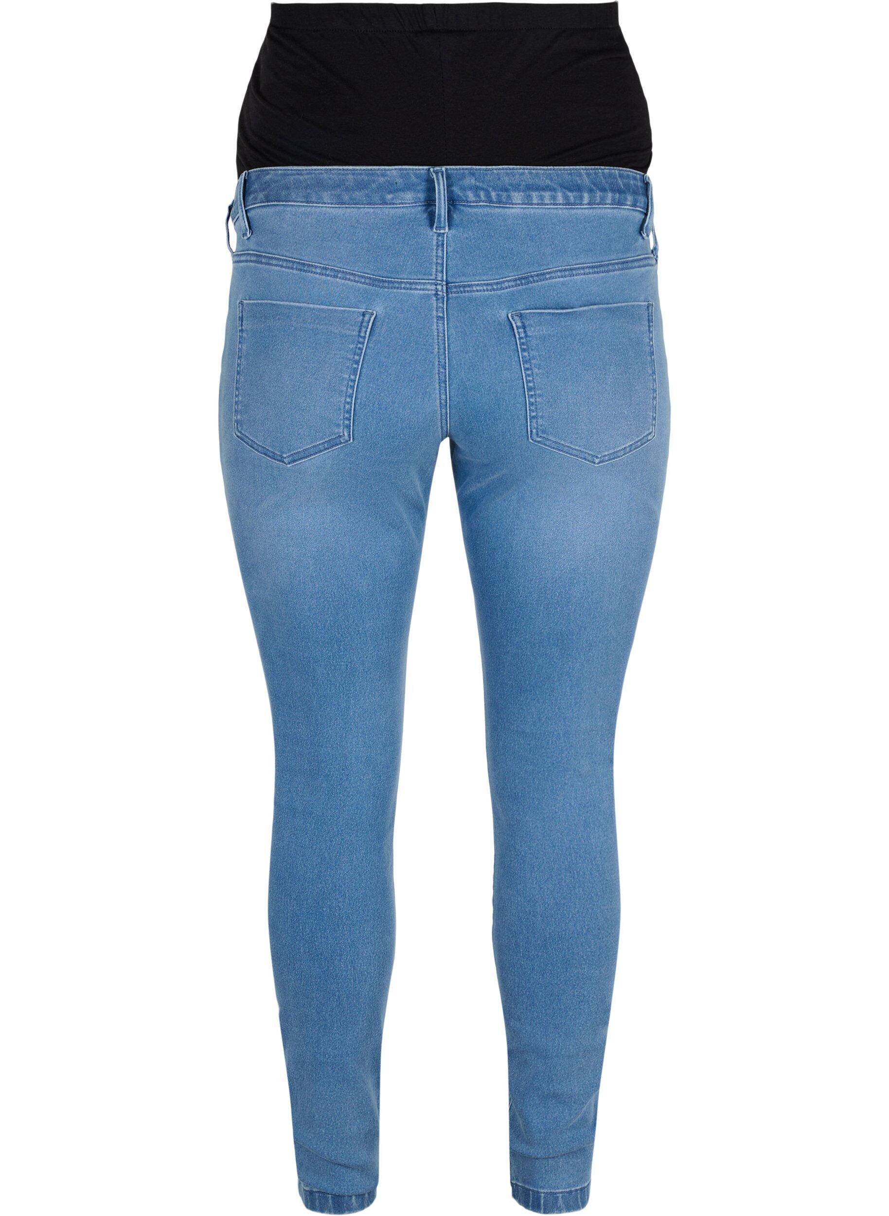 ZizziZwangerschapsjegging van katoenmix, Light blue denim, Packshot image number 1