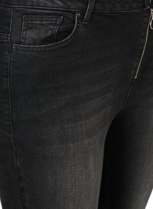 Cropped Nille jeans met gerafelde randen, Dark Grey Denim, Packshot image number 2