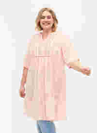 Gestreepte viscose jurk met kanten lint, Strawberry Cream, Model
