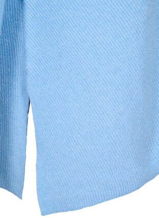 Gemêleerde pullover met zijsplit, Blue Bell/White Mel., Packshot image number 3