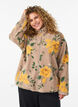 Floral fleecejack met een hoogsluitende kraag en ritssluiting, Beige, Model image number 0