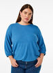 Blouse met textuur en 3/4 mouwen, Blauw, Model image number 0